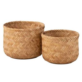 Lot de 2 Paniers en Bambou Triba 39cm Naturel - 1
