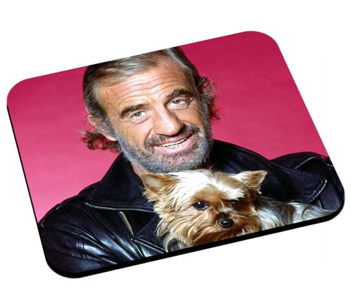 Tapis de souris Jean paul belmondo bad boy attention au chien