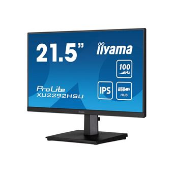 iiyama ProLite XU2292HSU-B6 - Écran LED - 22" (21.5" visualisable) - 1920 x 1080 Full HD (1080p) @ 100 Hz - IPS - 250 cd/m² - 1000:1 - 0.4 ms - HDMI, DisplayPort - haut-parleurs - noir mat