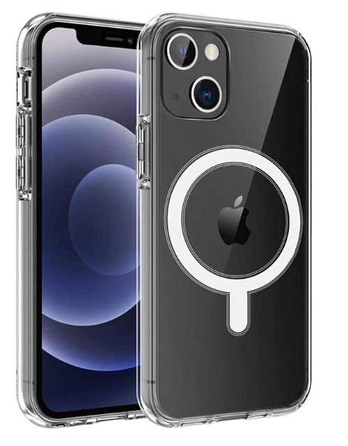 Coque pour iPhone 14 - Silicone Transparent avec Cercle magnétique intégré Phonillico®