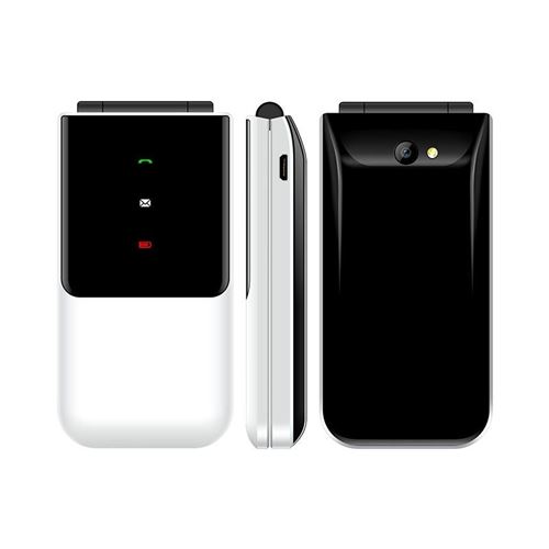 Téléphone Portable à Clapet 1.77 Pouces Double SIM Bluetooth FM Batterie Longue Durée Blanc YONIS