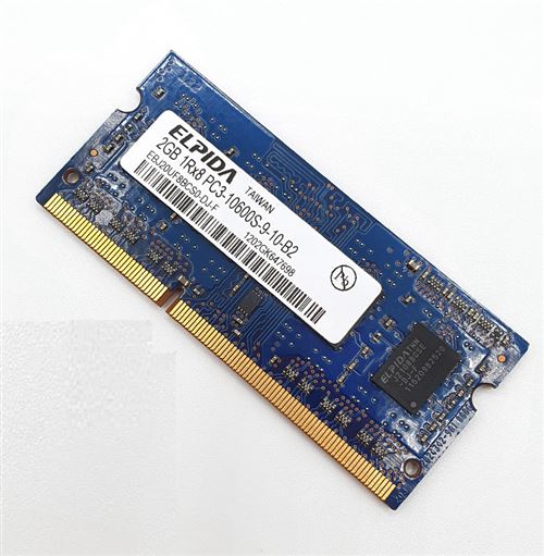 Barrette Mémoire 2Go Ram Ddr3 Elpida Ebj20Uf8Bcs0-Dj-F So-Dimm Pc3-10600S 1Rx8