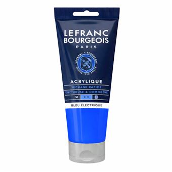 Peinture acrylique - Bleu électrique - 925 - Fine - Lefranc Bourgeois - Tube 80ml - 1