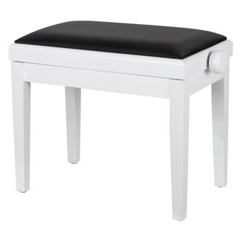 Classic Cantabile Banquette pour piano modèle A Blanc Brillant avec  rembourrage noir