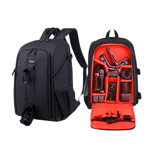 Sac a dos appareil photo reflex étanche TS38 pour Canon Nikon Sony DSLR - Doublure noire + rouge