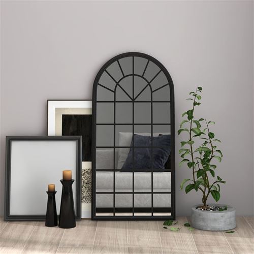 Vidaxl Noir Miroir 90X45 Cm Fer - Image 3