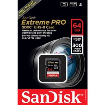 Carte mémoire SD SanDisk Extreme Pro Sdch™ UHS-II 64 Go Noir