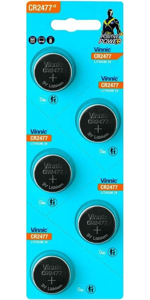 Pack de 5 piles Vinnic CR2477 - Otech