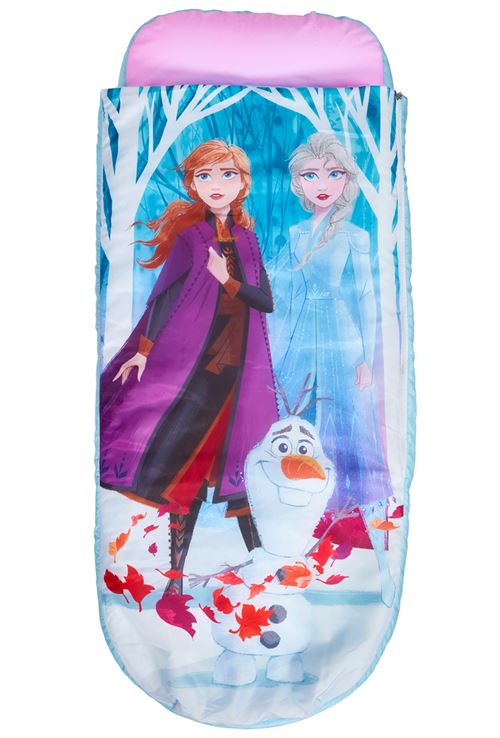 Lit gonflable enfant avec sac de couchage integre motif Reine des neige - H.62 x L.150 x P.20cm -PEGANE-