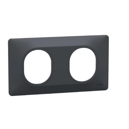 Schneider Electric - Plaque de finition Ovalis - 2 postes - Horizontale - Anthracite - Entraxe 71 mm - Image 3