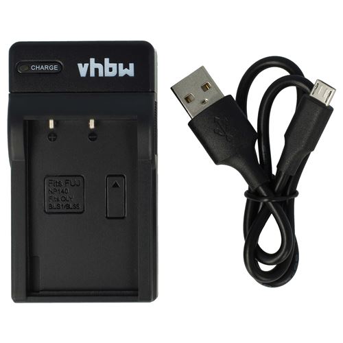 vhbw Chargeur USB compatible avec Olympus OM-D E-M10, E-M10 II, E-M10 Mark II, E-M10 Mark III caméra, action-cam - Chargeur, témoin de charge