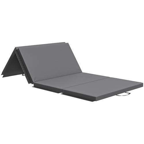 Non Communiqué Gris Tapis De Gym Yoga Fitness Pliable - Poignée - Revêtement Synthétique