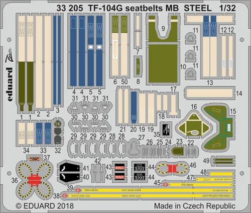 Tf-104g Seatbelts Mb Steel For Italeri - 1:32e - Eduard Accessories