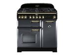 Falcon Classic Deluxe Collection TERRE 90 - Cuisinière (four à deux étages) - pose libre - largeur : 90 cm - profondeur : 67 cm - hauteur : 93 cm - avec système auto-nettoyant - Roche bleue