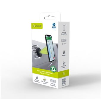 Support Téléphone Magnétique Universel Pour Voiture - Fixation Grille D'aération - Noir - Neuf