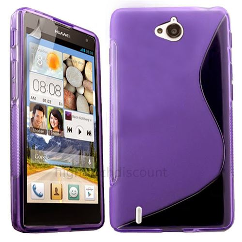 Housse etui coque pochette silicone gel fine pour Huawei Ascend G740 + film ecran - MAUVE - htdmobiles