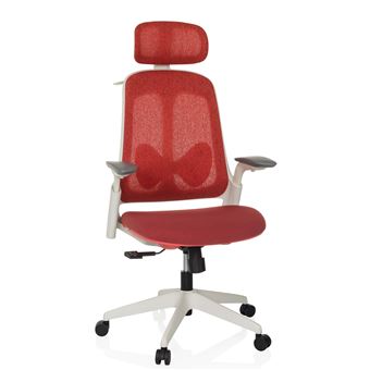 Chaise de bureau / chaise pivotante ARCEO WF tissu rouge hjh OFFICE - 1