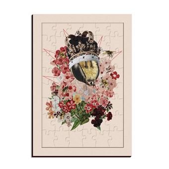 Puzzle En Bois Rare - La Reine Elizabeth - 28 Pièces - Vintage - Sans Marque