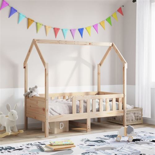 Vidaxl Cadre De Lit D'enfants Forme De Maison Sans Matelas Pin - Image 3