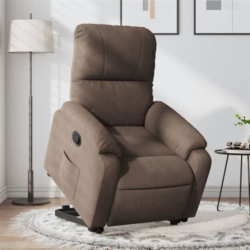 Non Communiqué Marron Vidaxl Fauteuil De Relaxation Inclinable Tissu Microfibre