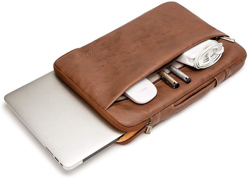 Housse en cuir véritable Saffiano pour MacBook Pro, MacBook Air