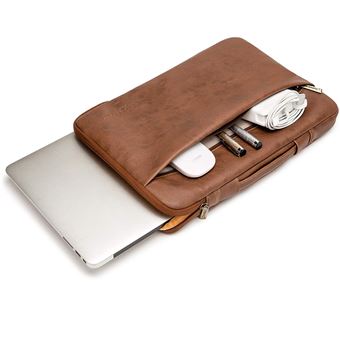 Housse en cuir véritable Saffiano pour MacBook Pro, MacBook Air & MacBook  Pro Retina 13 pouces, Minuit Noir