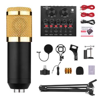 Kit de Microphone Micro Studio Condensateur Enregistrement avec Filtre Anti  Pop
