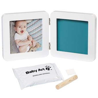 Coffret cadre à empreinte bébé - Blanc - L 44 x H 24 cm