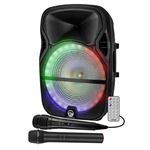 Enceinte sono portable batterie 800W - 15 à LED RGB - USB/ MICRO SD/BT/FM + Micro VHF + Tél, Enceintes, baffle et amplis DJ, Top Prix