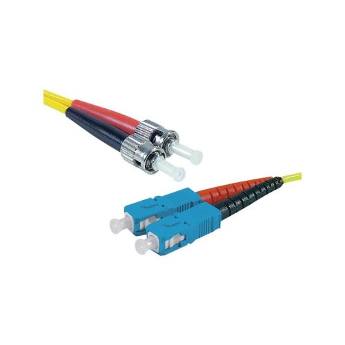 Jarretière optique duplex monomode OS2 9/125 SC-UPC/ST-UPC jaune - 20 m