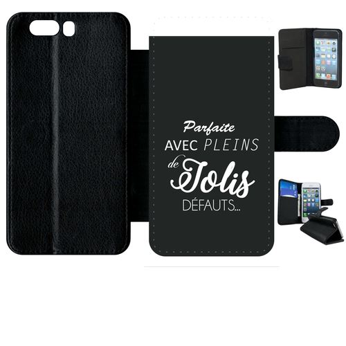 Etui À Rabat Huawei P10+ Plus Parfaite Avec Pleins De Jolis Defauts Fond Noir 2
