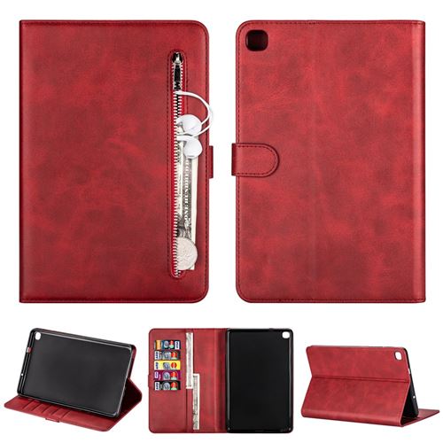 Etui en PU poche zippée rouge pour votre Samsung Galaxy Tab A 8.0 (2019) with S Pen SM-P200