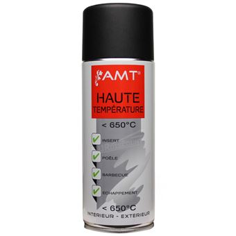 Lot De 6 Bombes De Peinture Haute Température APP Noir 650°C - Aérosol
