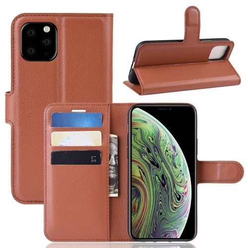 Etui en PU couleur marron avec support pour votre Apple iPhone 5.8 pouces (2019)