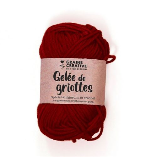 Fil de coton spécial crochet et amigurumi 55 m - rouge bordeaux - Graine Créative