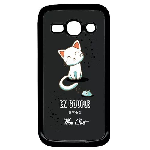 Coque Samsung Galaxy Ace 3 En Couple Avec Mon Chat Fond Noir 2