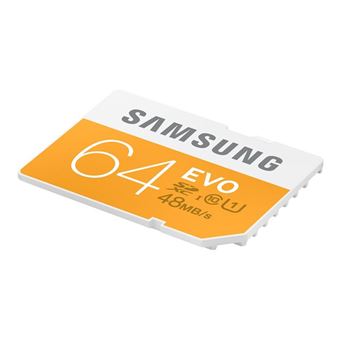 Samsung EVO MB SP64D Carte memoire flash 64 Go UHS Class 1 Class10 SDXC UHS I Carte memoire SD Achat prix fnac