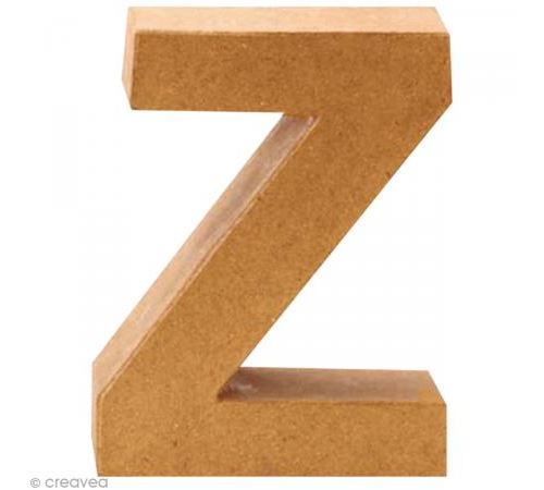 Lettre en carton Z qui tient debout - 17,5 x 13,5 x 5,5 cm
