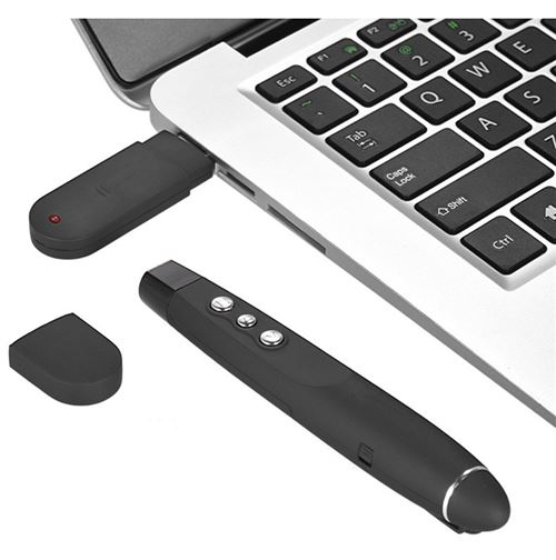 Generique Noir Telecommande Usb Power Point Presentation Boutons Pointeur Laser Reunion (Noir) - Image 2