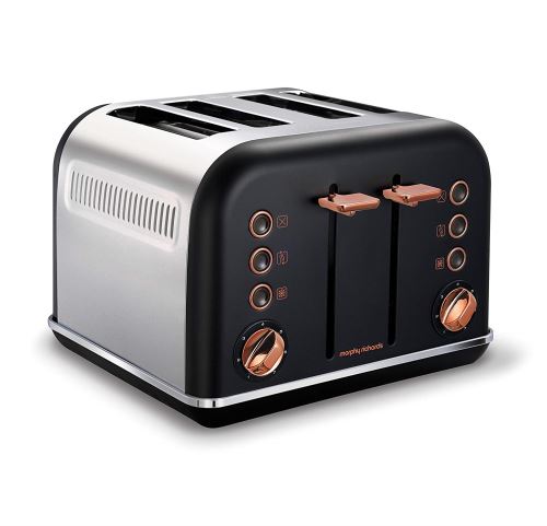 Morphy Richards Grille-Pain Accents 4 tranches Noir Rose Gold