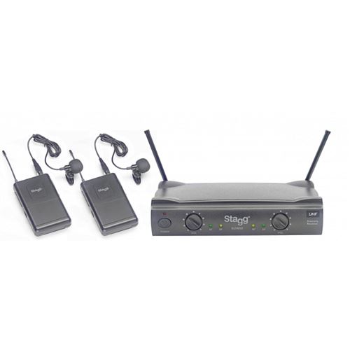 Stagg SUW 50 LL FH EU - Système de micros-cravates sans fil UHF true diversity 2 canaux