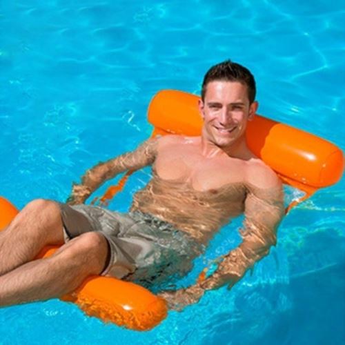 Hamac à eau flotteurs de piscine gonflables avec 4 porte-boissons