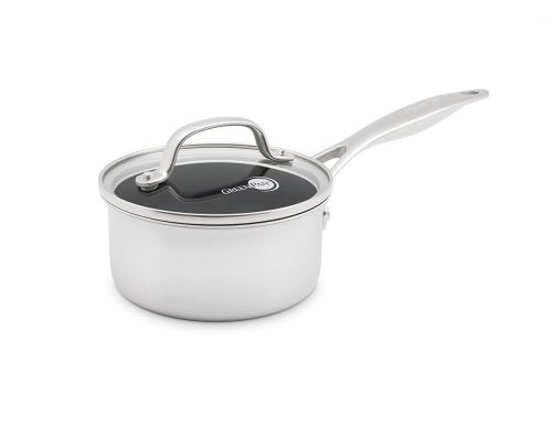 Greenpan Venice Pro Biply Cc000390-001 Casserole + Couvercle Verre Acier Inoxydable, Inox, 16cm