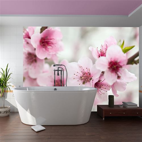Papier peint Cerisier en fleurs avec petites fleurs roses-Taille L 300 x H 231 cm
