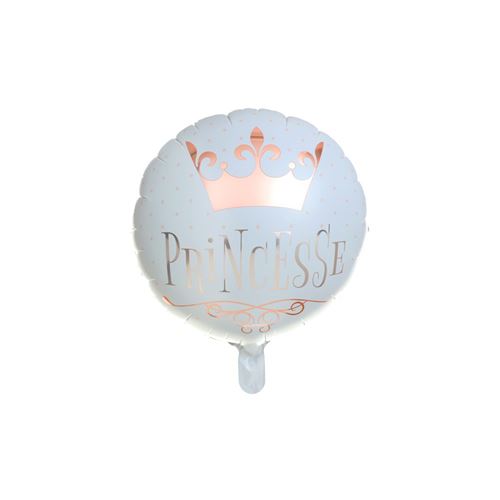 ballon aluminium couronne princesse ø45cm or rose - 000724000000020
