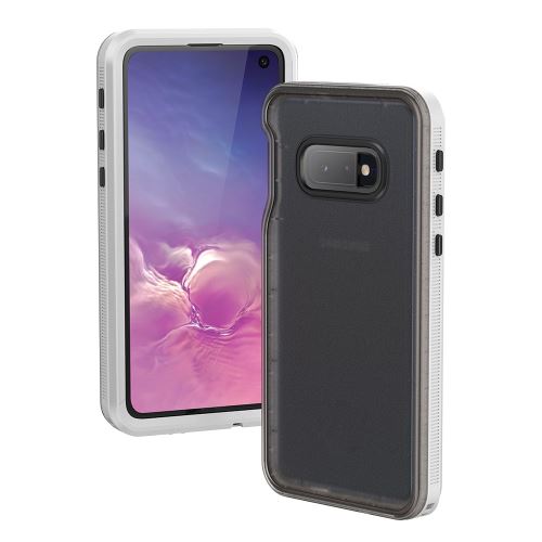 Coque en TPU support transparent imperméable empreinte digitale déverrouiller argent pour votre Samsung Galaxy S10e
