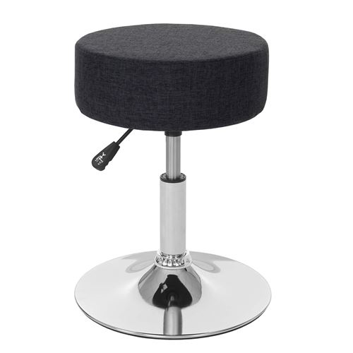 Tabouret MENDLER HWC-C22, hauteur réglable, Ø 35 cm, tissu gris foncé