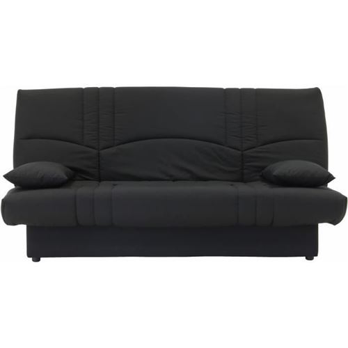 DREAM Banquette clic clac 3 places - Tissu noir - Slyle contemporain - L 190 x P 92 cm