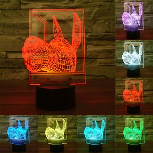 Lampe Créative 3D Forme Âne Ampoules LED 7 Couleurs Tactile USB - YONIS