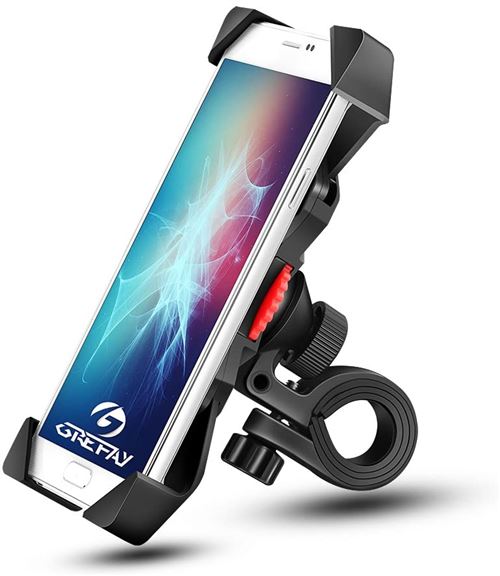 Grefay Support de Vélo Moto Téléphone Guidon de Vélo Moto Berceau Collier  avec Rotation 360 pour 3,5 à 6,5 Pouces GPS pour Smartphones Autres  Appareils (Black-1) - Support pour téléphone mobile - Achat & prix